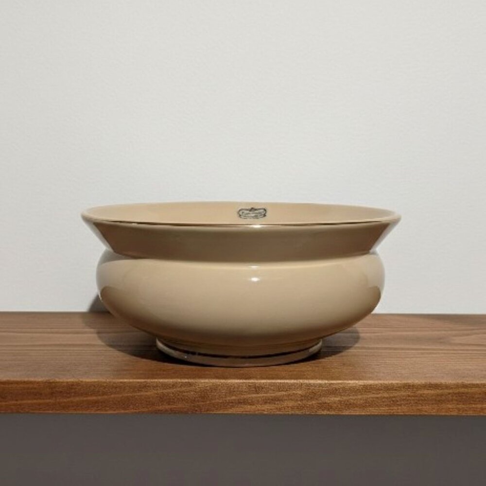 Royal Haeger 8" Round Bowl Vintage Mid-Century Modern MCM Beige Tan Planter USA
